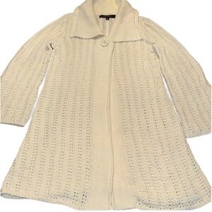NINE WEST VANILLA CREAM KNIT CARDIGAN SWEATER SIZE XL